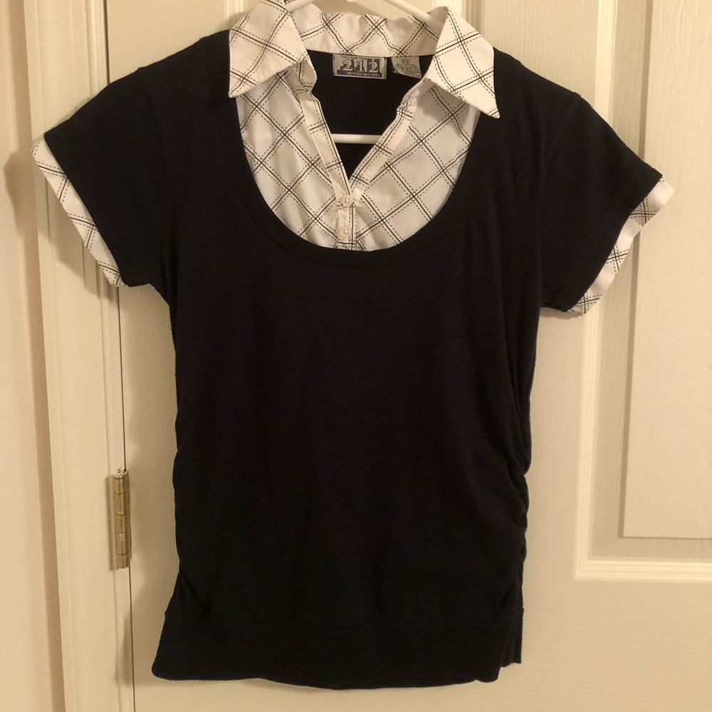 Two One Two 212 Black Shirt with Collar